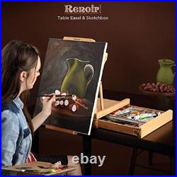 Creative Mark Renoir Large Table Top Art Easel & Sketchbox, Metal beechwood