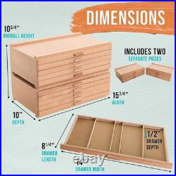 Customizable Art Supply Box 10 Drawers, 5 Compartments
