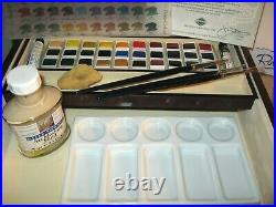 DALER-ROWNEY Artists' Water Colour RARE Wooden Box Set Pre-Owned Never Used