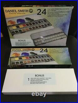 DANIEL SMITH Extra Fine 24 Watercolors Set ONE Free Metal box New in 2020