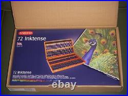 DERWENT Inktense 72 colored ART PENCILS WOODEN BOX brand new Water Soluble INK