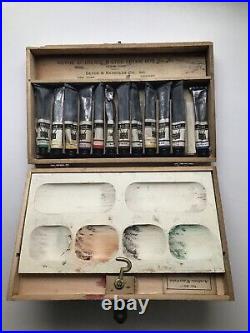 DEVOE & Raynold Academic Watercolor Paint Box Set #201 Antique Original Wood