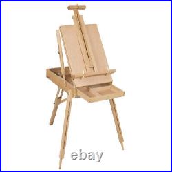 DHX-M Premium Red Beech Portable Sketch Box Oil Painting Easel with Palette