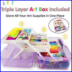 DIY Art Supplies for Kids Kindergarten Home Arts Set Portable Folding Box