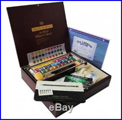 Daler Rowney Artists Quality Watercolour Half Pan Wooden Box Large