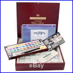 Daler Rowney Artists Water Colour Half Pan Wooden Box Large
