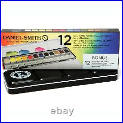 Daniel Smith 12 Watercolour Hand Poured Half Pan METAL BOX Set