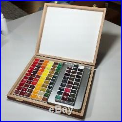 Daniel Smith Watercolor Set Huge 131 Half Pan Lot in Custom Wood Box