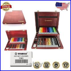 Deluxe 60-Color Chalk-Pastel Pencil Set in Wooden Box Blendable & Versatile