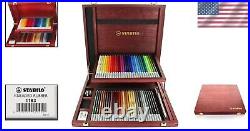 Deluxe 60-Color Chalk-Pastel Pencil Set in Wooden Box Blendable & Versatile