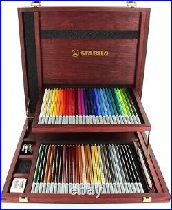 Deluxe 60-Color Chalk-Pastel Pencil Set in Wooden Box Blendable & Versatile