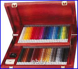 Deluxe 60-Color Chalk-Pastel Pencil Set in Wooden Box Blendable & Versatile