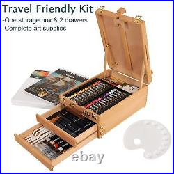 Deluxe Acrylic Paint Set, 74 Pcs Complete Art Supplies with Tabletop Sketch B
