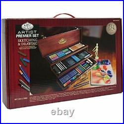 Deluxe Artist Drawing Sketching Kit Wood Box 134 Piece Art Supplies Craft Gift