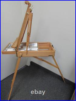 Deluxe Artist French Box Easel Beechwood with METAL DIVIDER & Wooden Palette
