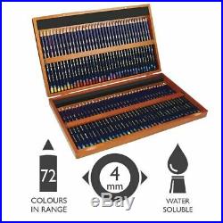 Derwent 2301844 Colored Pencils, Inktense Ink Pencils, Drawing, Art, Wooden Box, 72