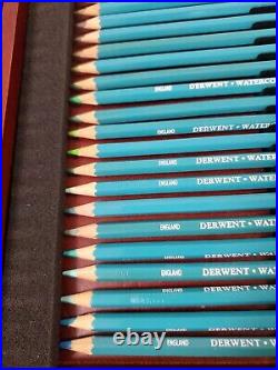 Derwent Fine Art Watercolour Pencils Set withWooden Box72EUC Made in England