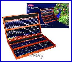 Derwent Inktense Water-Soluble Ink Pencils 72 Wooden Box Complete Set of Colours
