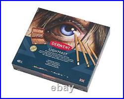 Derwent Lightfast Colored Pencils with Wooden Box 48-Piece Set 2305692