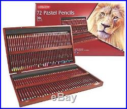 Derwent Pastel Pencils, 4mm Core, Wooden Box, 72 Count (2300343), New, Free Ship