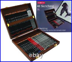 Derwent Sketching Pencils, 4Mm Core, Wooden Box, 48 Count (0700759)