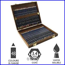 Derwent Watercolor Pencils 3.4mm Core Wooden Box 48 Count 0700758