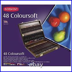 Derwent colored pencil color soft 48-color set wood box set 2301660