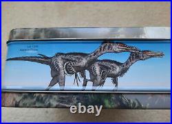 Dinosaur Supply Pencil Metal Tin Box School Supplies Lunchbox t-rex raptor art