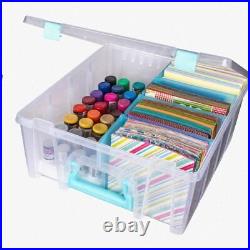 Double-Deep Portable Art Organizer with Handle