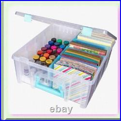 Double-Deep Portable Art Organizer with Handle