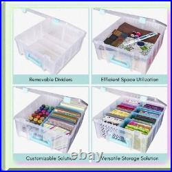 Double-Deep Portable Art Organizer with Handle
