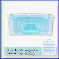 Double-Deep Portable Art Organizer with Handle