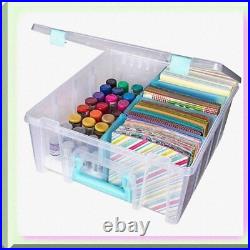 Double-Deep Portable Art Organizer with Handle