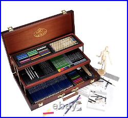 Drawing Art Set 134 Piece Professional Premier Sketching Pencils Model Kit Case