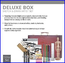 Drawing Art Set 134 Piece Professional Premier Sketching Pencils Model Kit Case