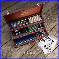 Drawing Art Set 134 Piece Professional Premier Sketching Pencils Model Kit Case