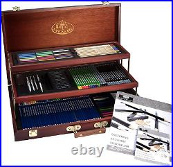 Drawing Art Set 134 Piece Professional Premier Sketching Pencils Model Kit Case