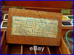 Early Vintage Winsor & Newton Wooden Artist's Paint Box With Key