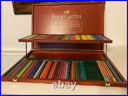 FABER-CASTELL polychromos colored pencils set wooden box pre-owned art supplies