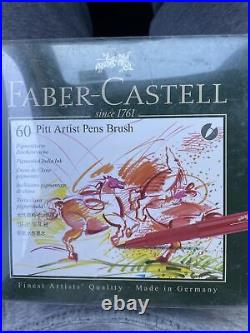 Faber Castell 60 Piece Pitt Artist Brush Pen Set Gift Box Pigmented Drawing Ink