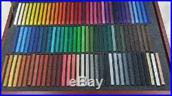 Faber Castell Box Of 100 Square Pastels Polychromos In Wooden Box