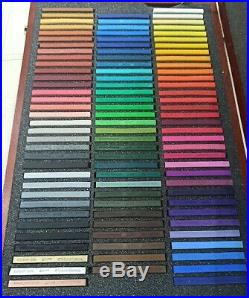 Faber Castell Box Of 100 Square Pastels Polychromos In Wooden Box