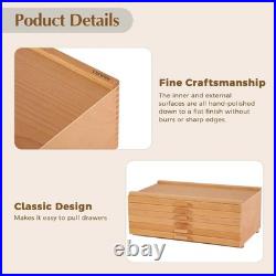 Fine Craftsmanship Wood Art Box 6 Drawers Removable Dividers Organizer