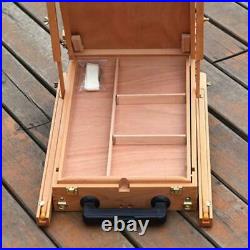 Foldable French Easel Sketch Wooden Box Beech Artist Supplies Tripod withWheels