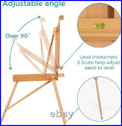 French 34 Beech Wood Adjustable Studio & Field Sketch Box Easel with Drawer
