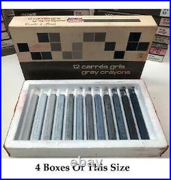 French Art Supplies CONTE A PARIS Pastel Sticks Crayons Assorted Greys, 66 Boxes