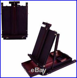 French Box Easels Paint Easel With Drawer Wooden Pallete Beech Wood Brass Steel