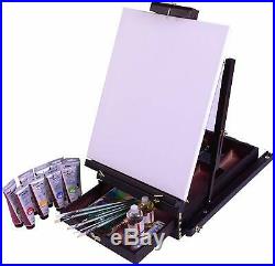 French Box Easels Paint Easel With Drawer Wooden Pallete Beech Wood Brass Steel