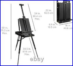 French Easel, 32Pc Beginners Kit Portable Wooden Folding Adjustable Sketch Box A