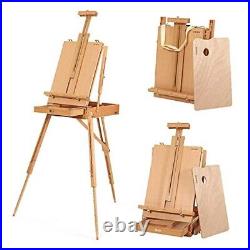 French Easel, Hold Canvas up to 34, Beech Wood Adulstable Foldable Studio &